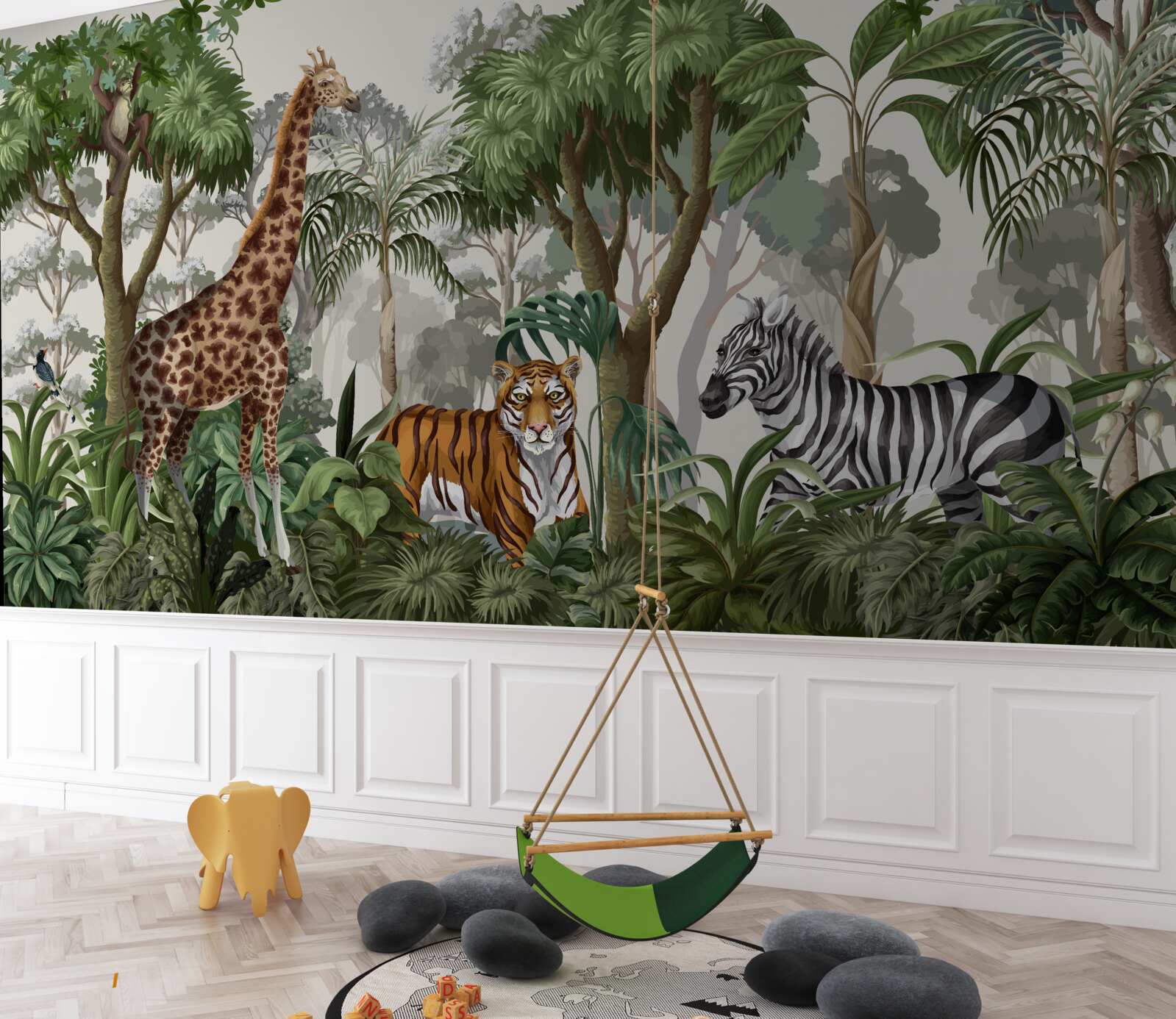 Fototapet animale din africa într-un mediu forestier