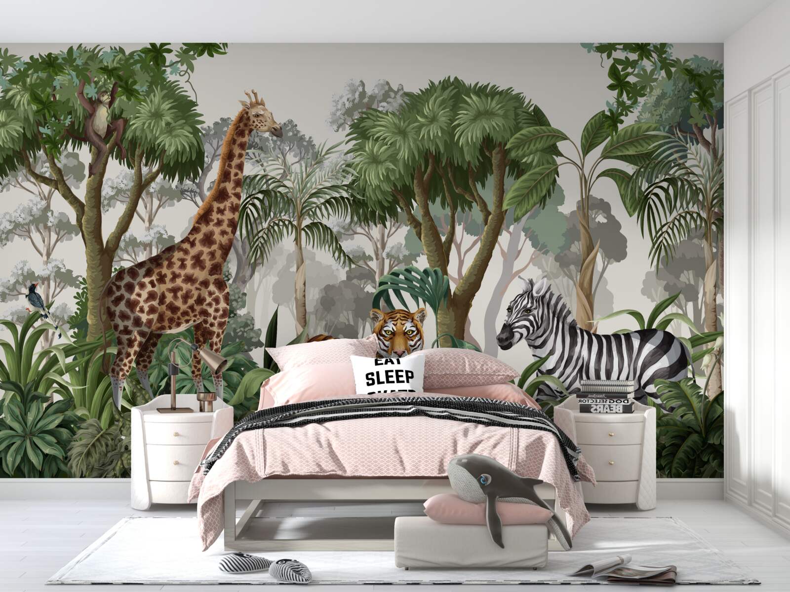 Fototapet animale din africa într-un mediu forestier