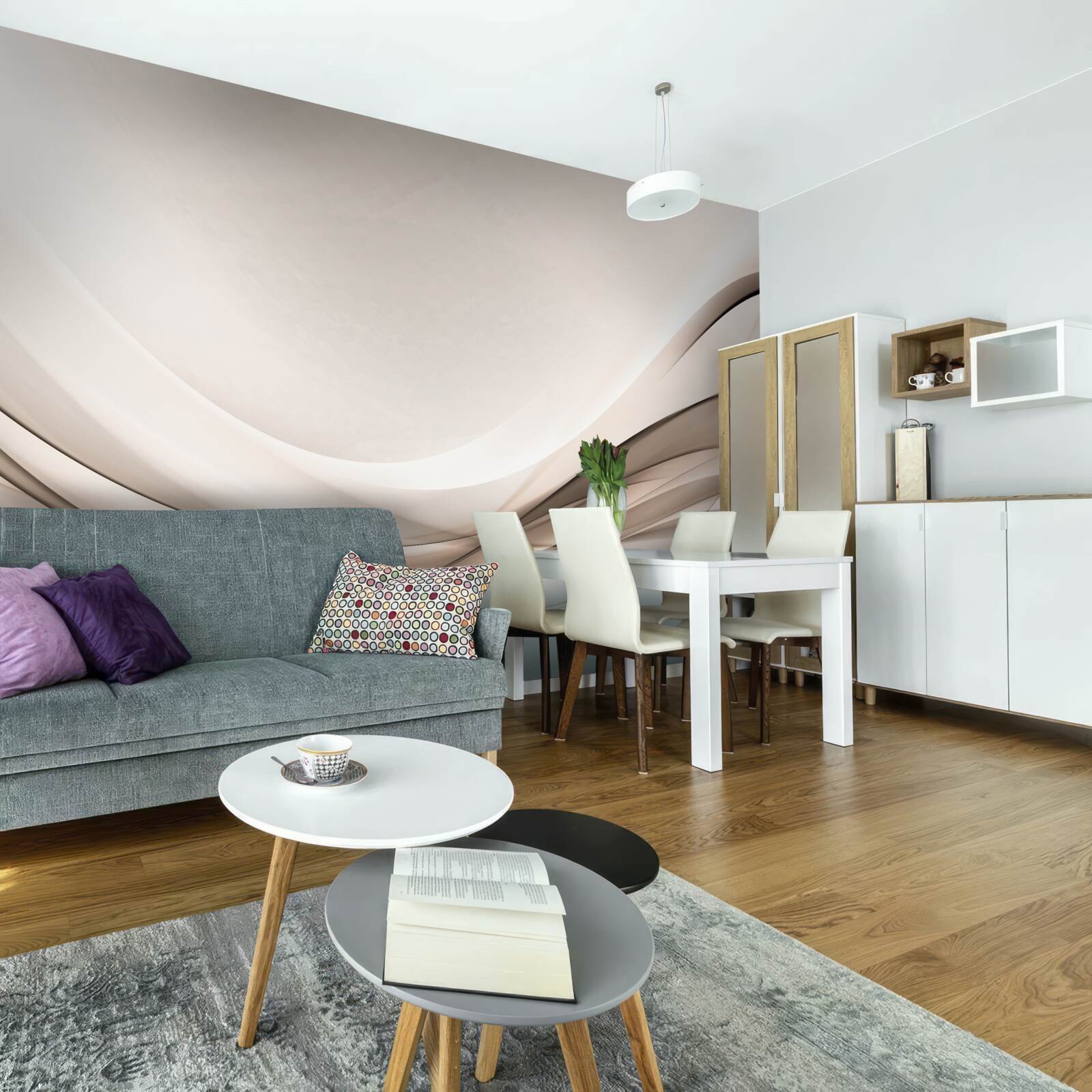 Fototapet curbe netede de mătase