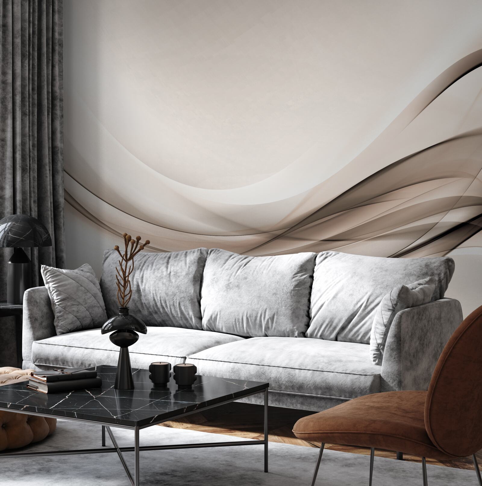 Fototapet curbe netede de mătase