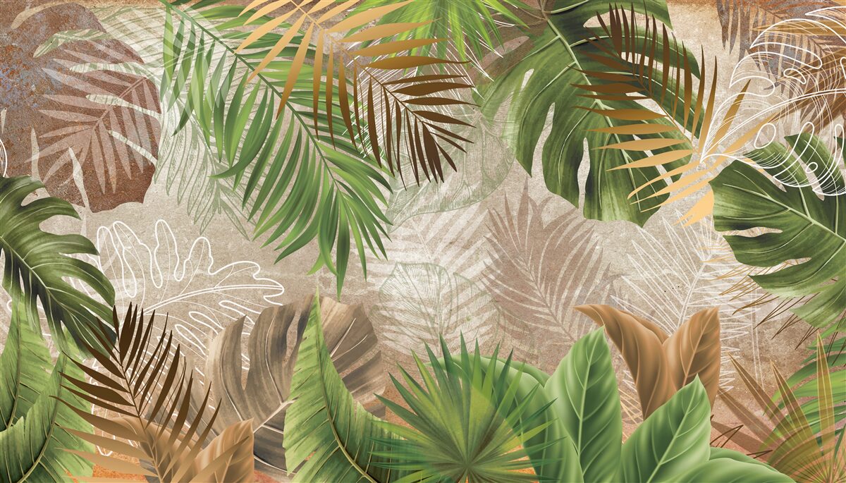 Fototapet varietate de ferigi verzi