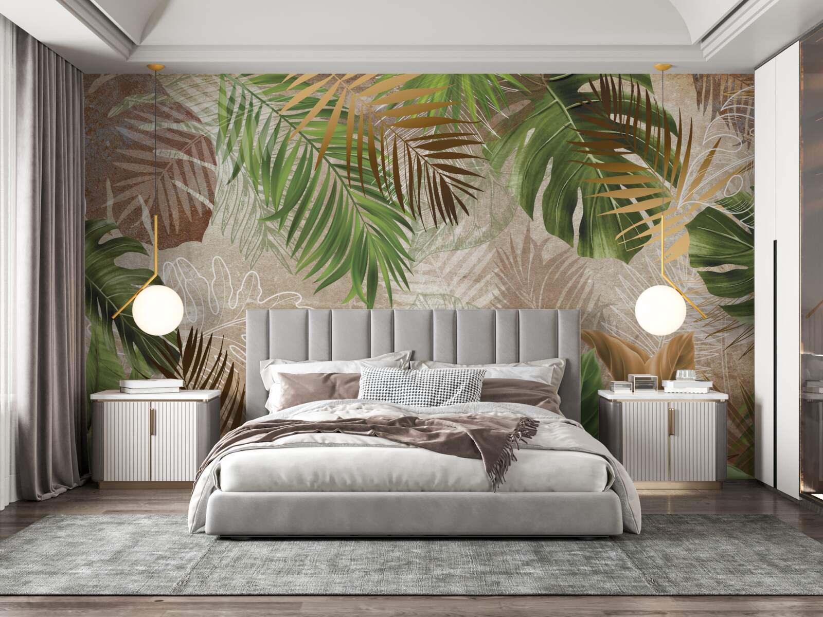 Fototapet varietate de ferigi verzi