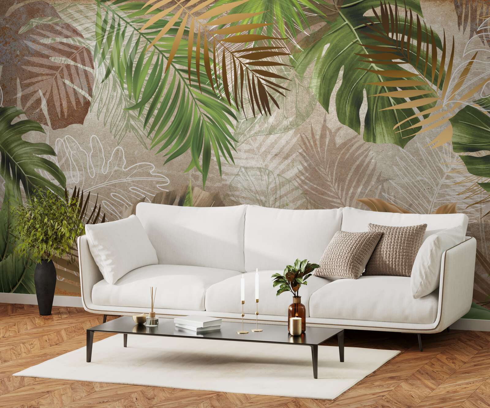 Fototapet varietate de ferigi verzi