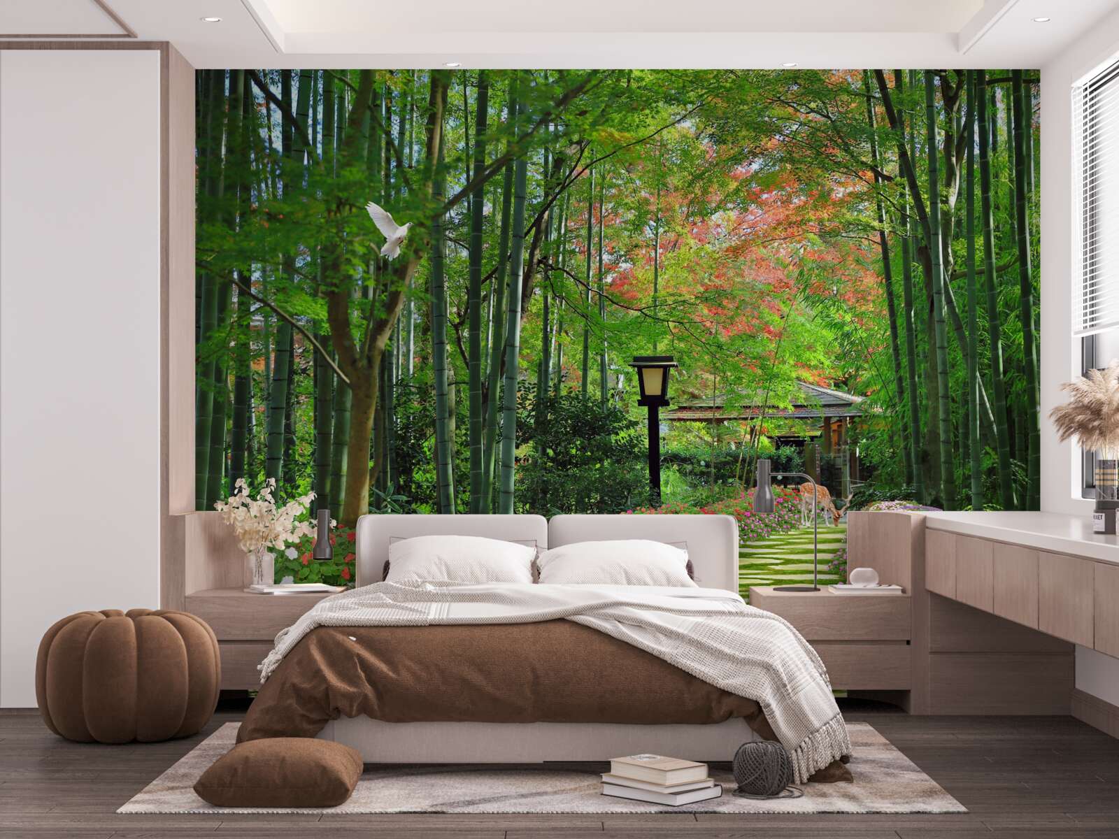 Fototapet fotografie a unei păduri cu verdeață și o cărare