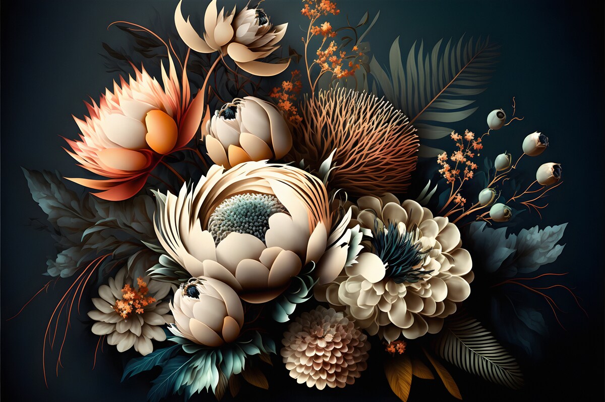 Fototapet buchet de flori de toamnă