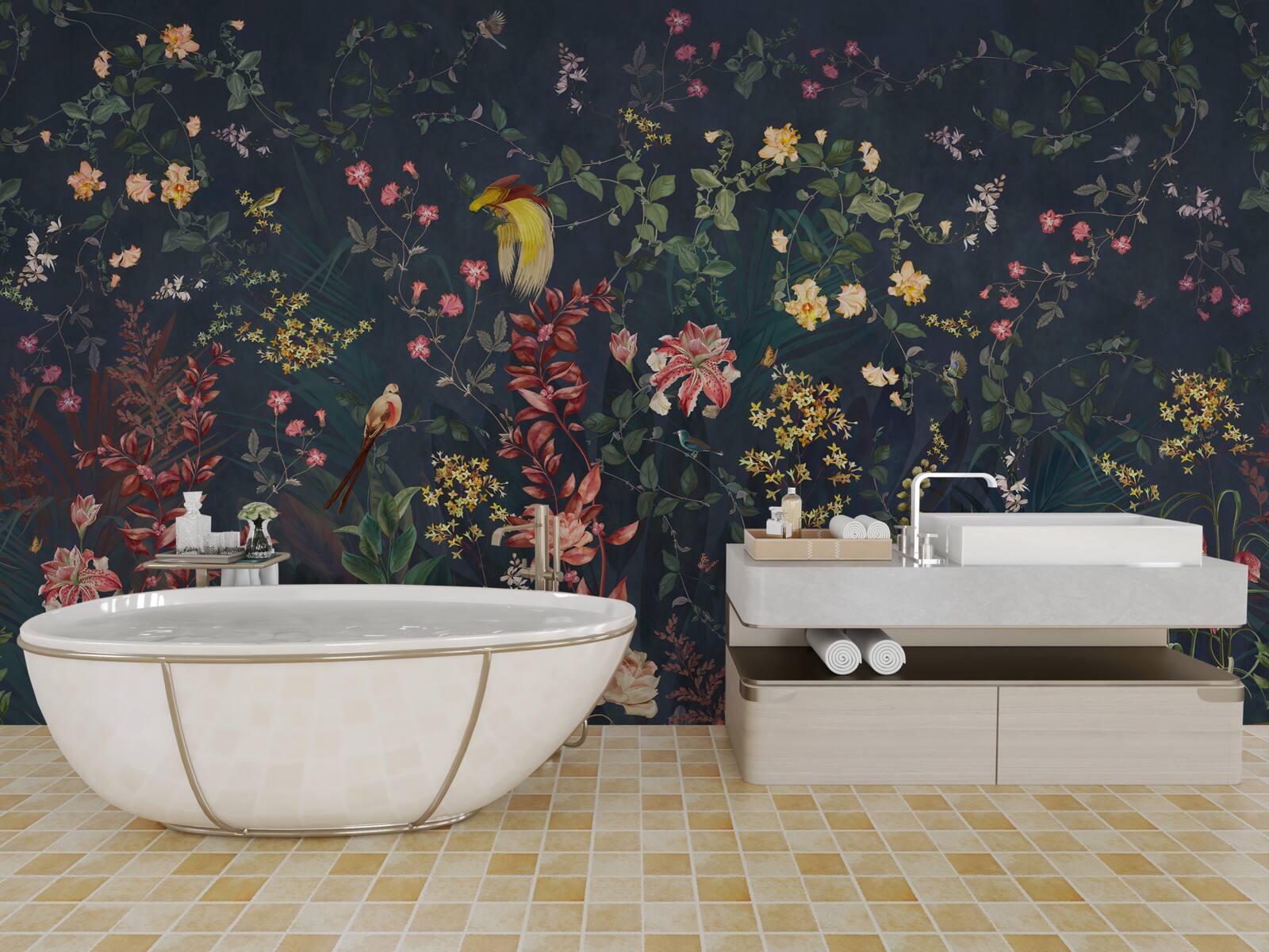 Fototapet flori de noapte luminoase