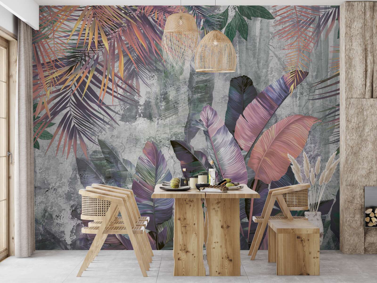 Fototapet tropice luxuriante în timpul unei ploi torențiale