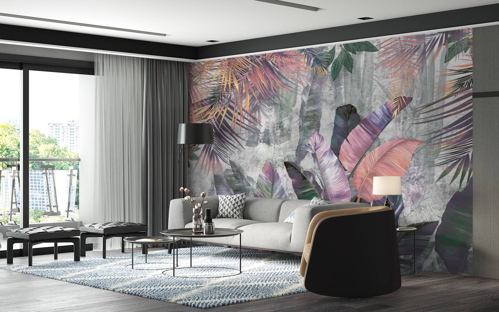 Fototapet tropice luxuriante în timpul unei ploi torențiale