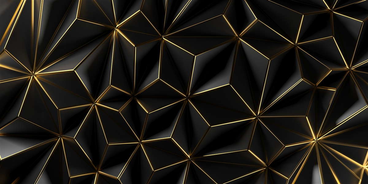 Fototapet figuri negre realizate din aur voluminos