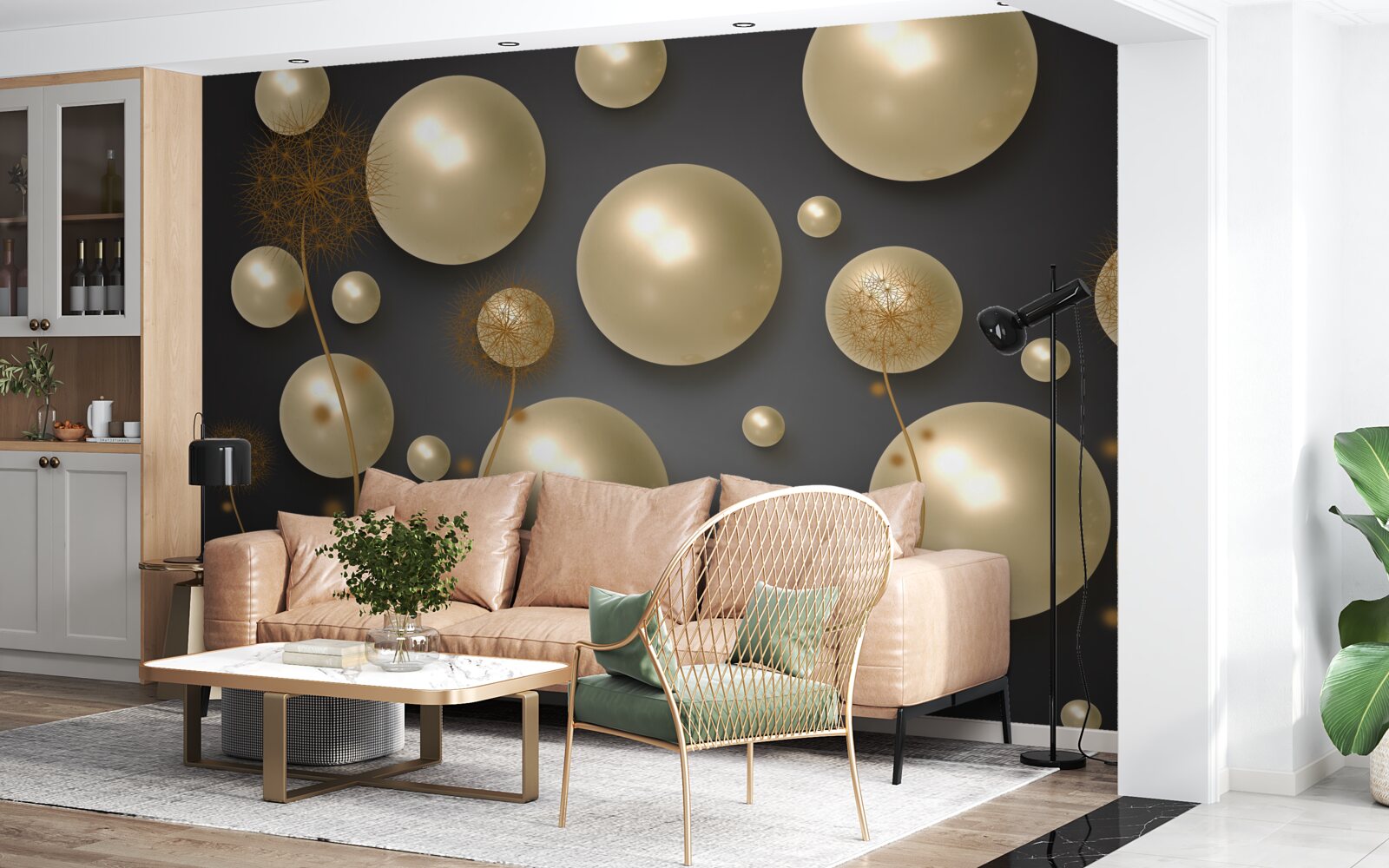 Fototapet abstracție tridimensională sub formă de millipedes