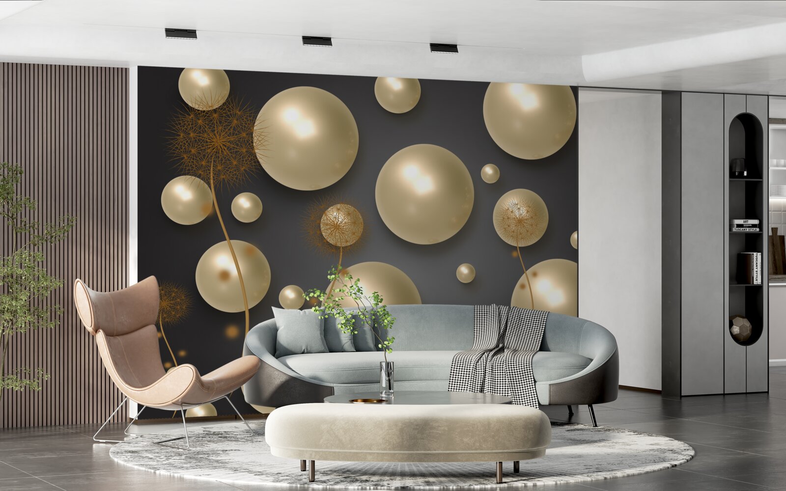 Fototapet abstracție tridimensională sub formă de millipedes