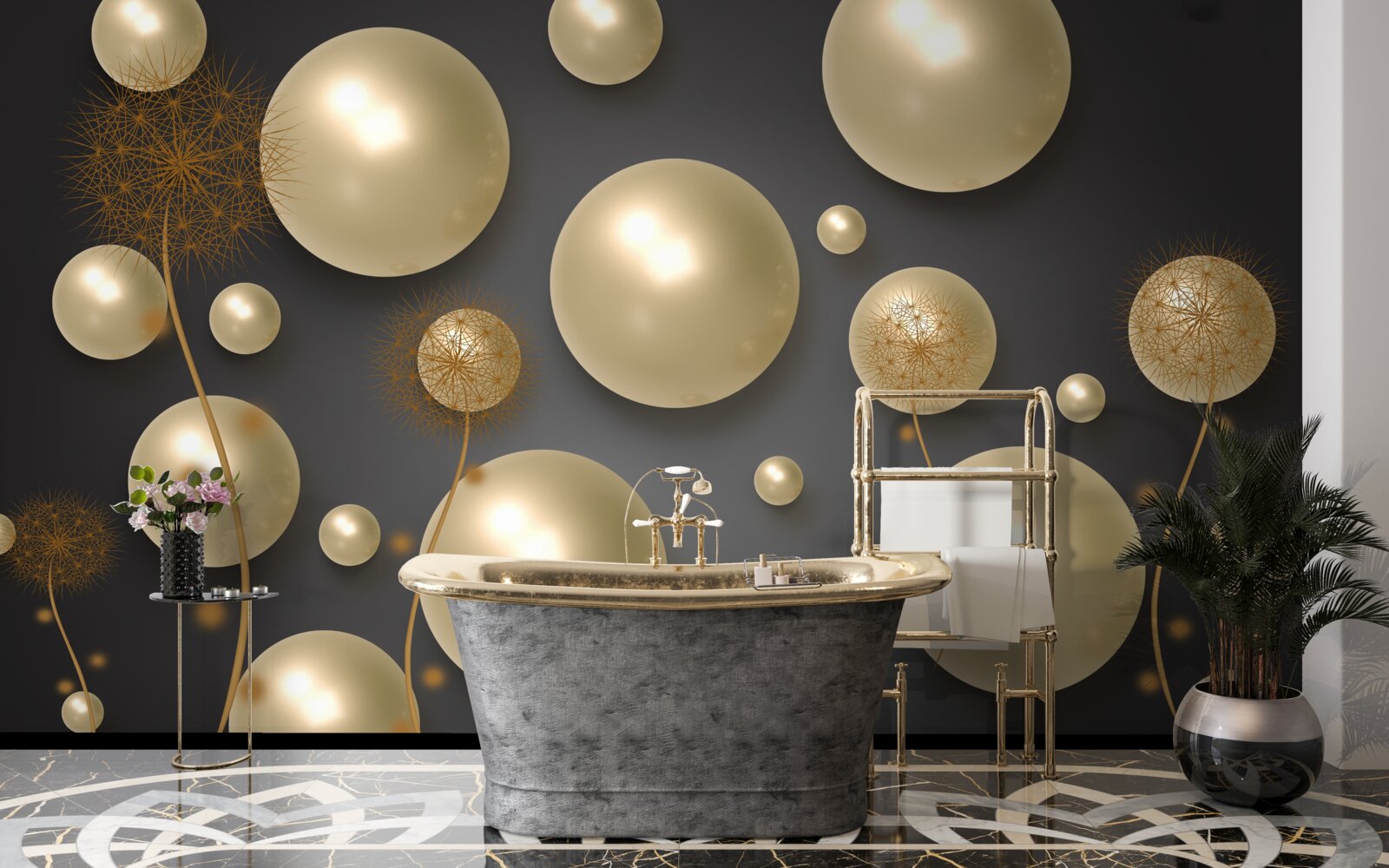 Fototapet abstracție tridimensională sub formă de millipedes