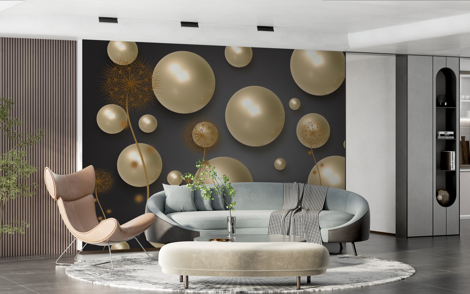 Fototapet abstracție tridimensională sub formă de millipedes