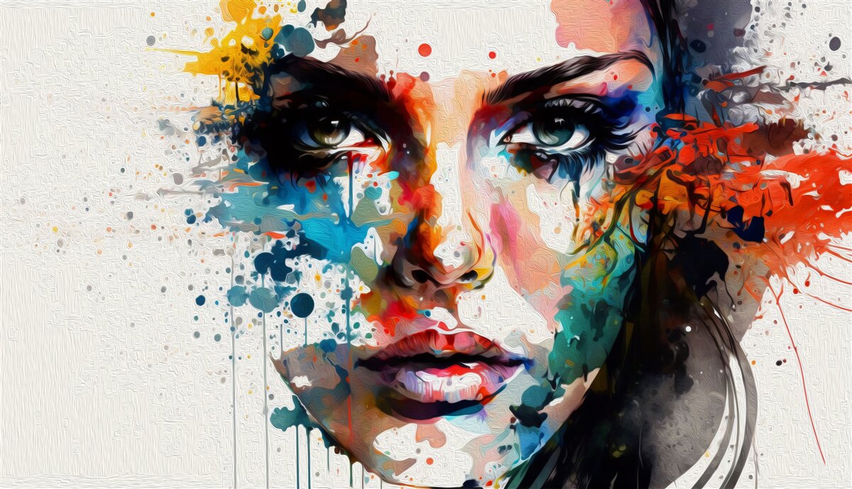 Fototapet fată în culori bogate