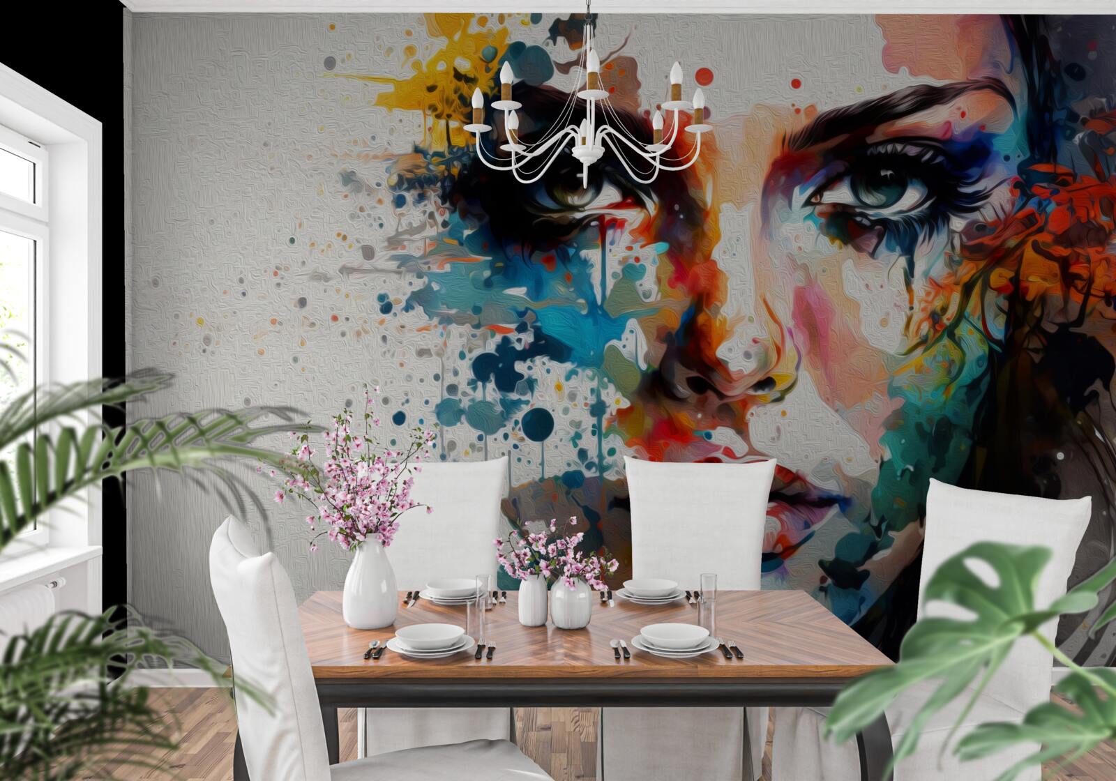 Fototapet fată în culori bogate