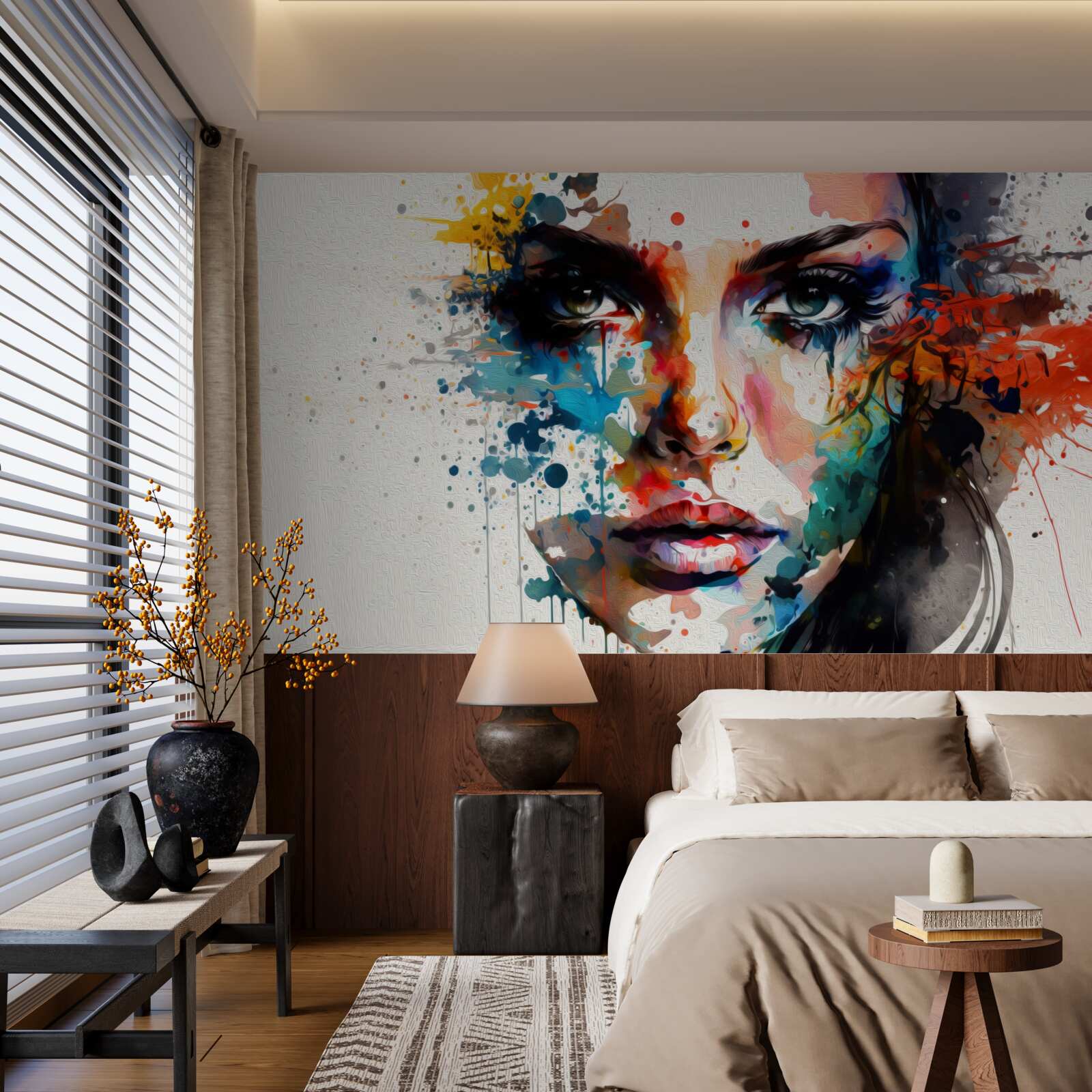 Fototapet fată în culori bogate