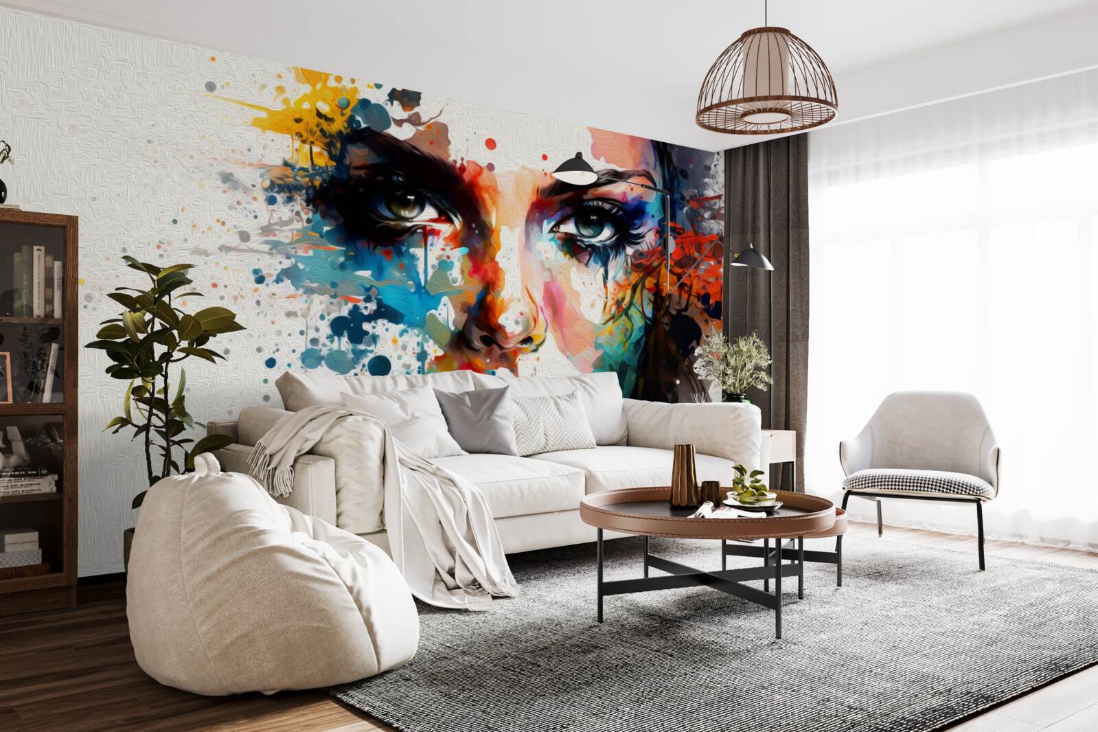 Fototapet fată în culori bogate