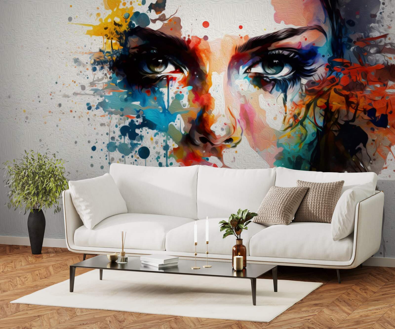 Fototapet fată în culori bogate