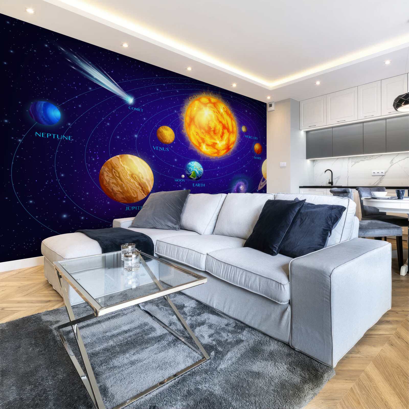 Fototapet dimensiunile planetelor din univers