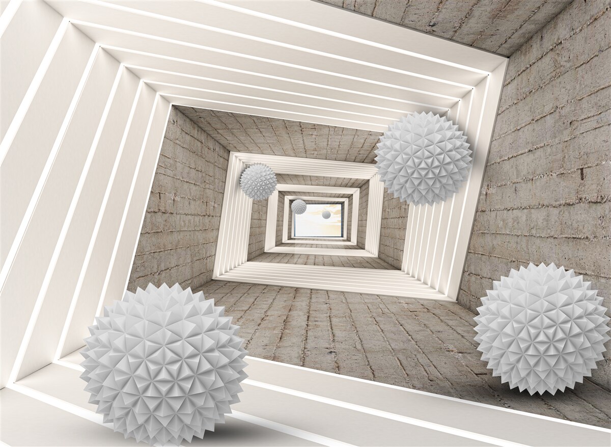 Fototapet tunel cu bile fără sfârșit