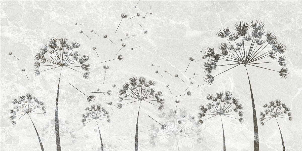 Fototapet vântul spulberă petalele de păpădie