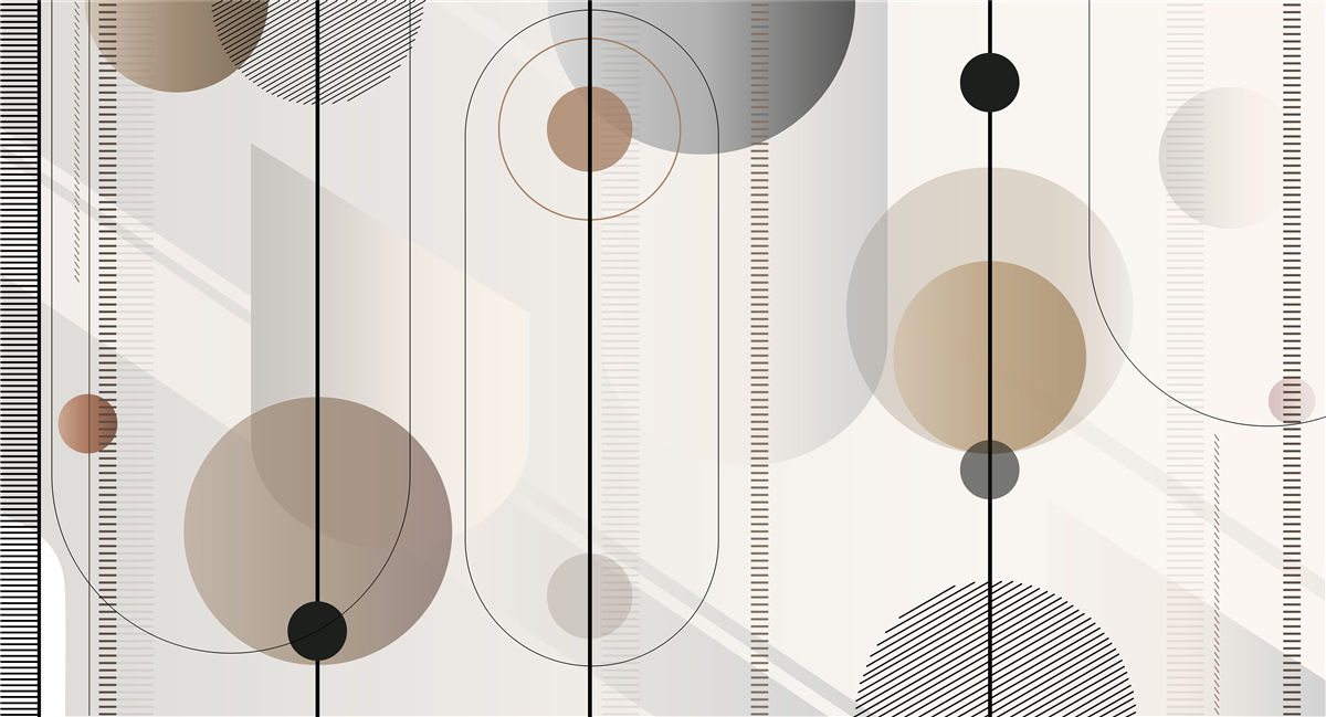 Fototapet linii ușoare și cercuri abstracte