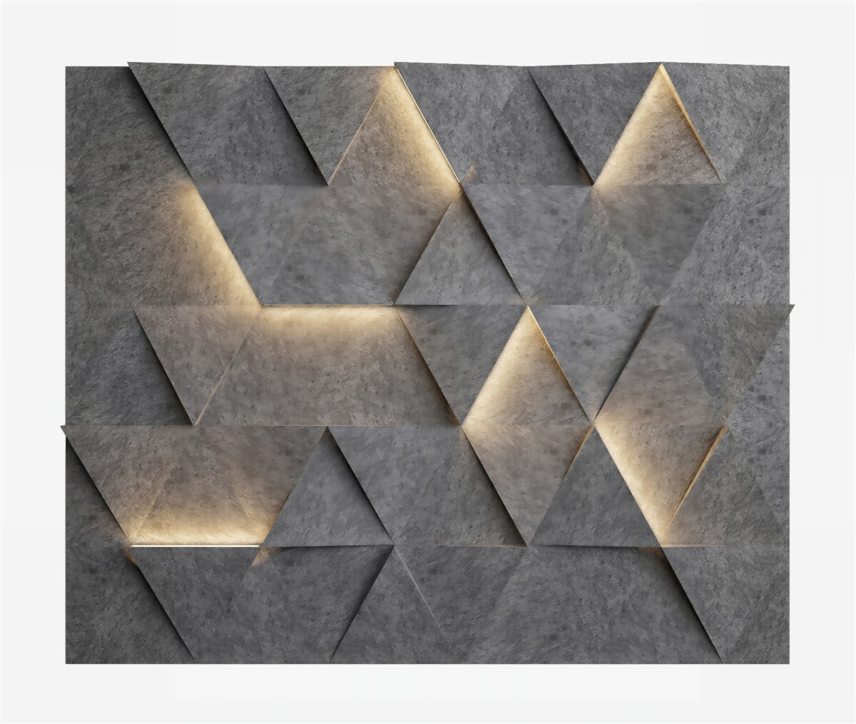 Fototapet Triunghiuri volumetrice incandescente