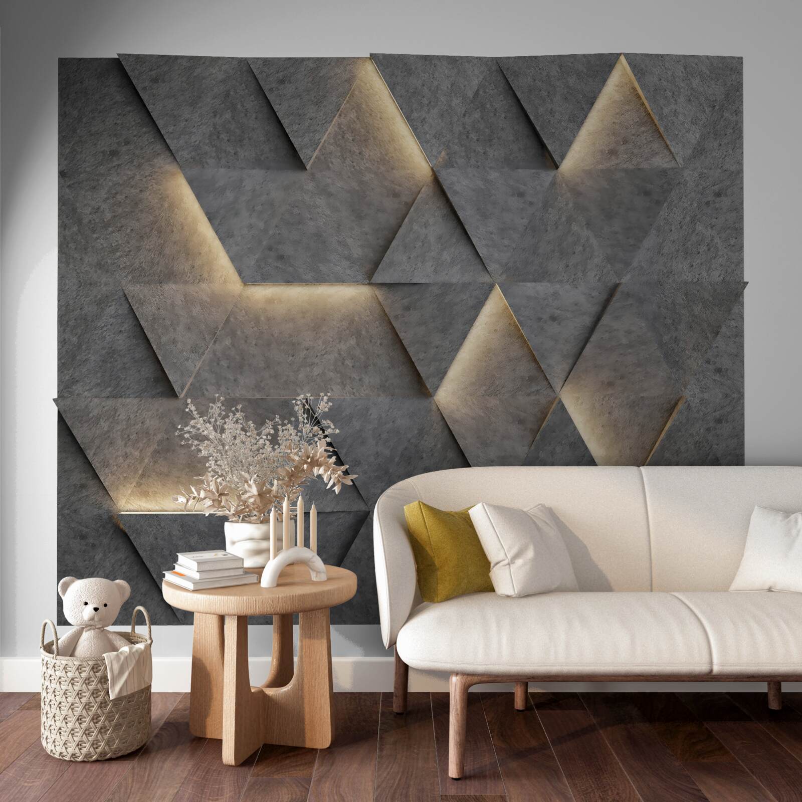 Fototapet Triunghiuri volumetrice incandescente