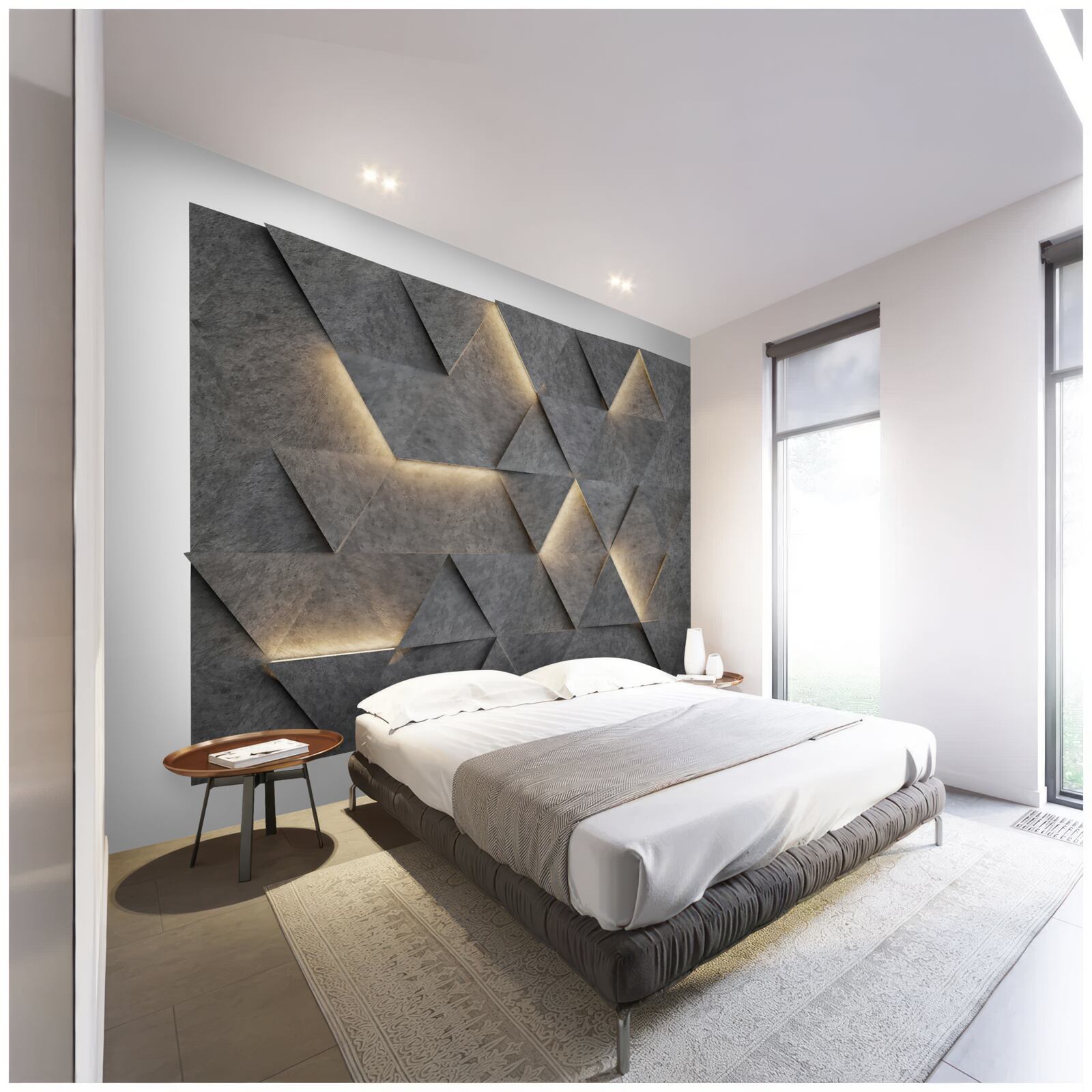 Fototapet Triunghiuri volumetrice incandescente