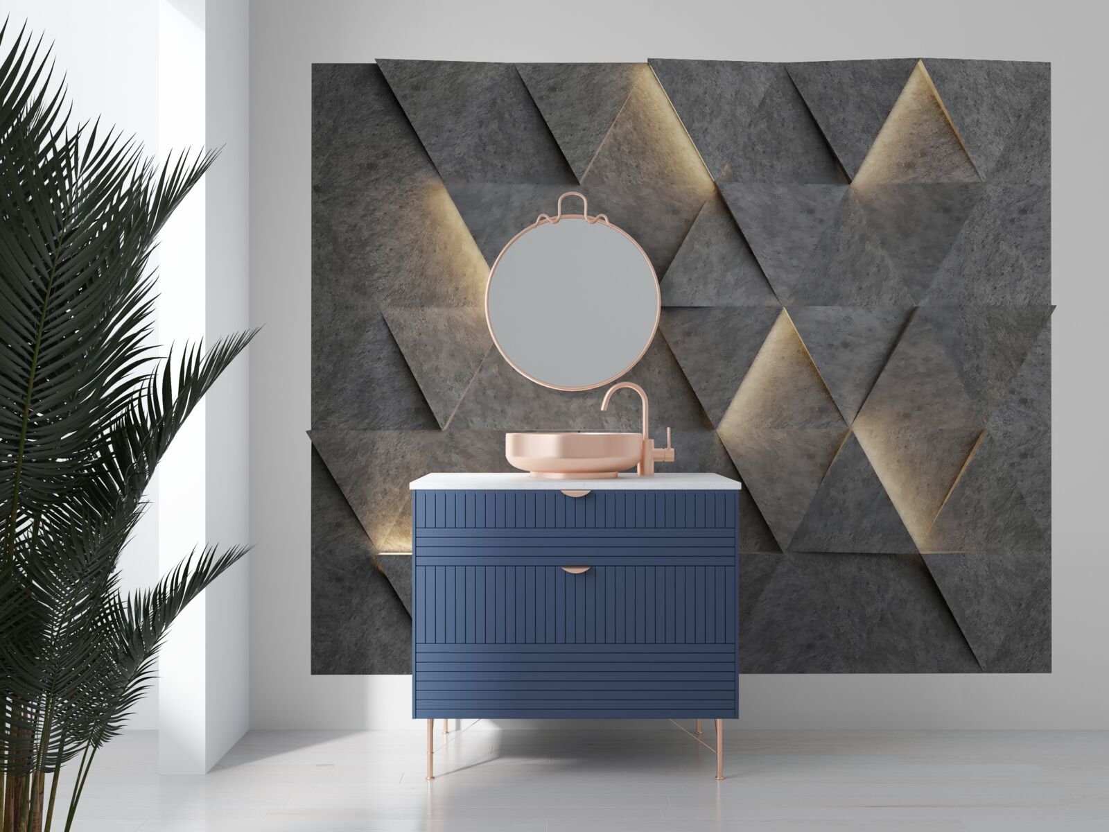 Fototapet Triunghiuri volumetrice incandescente