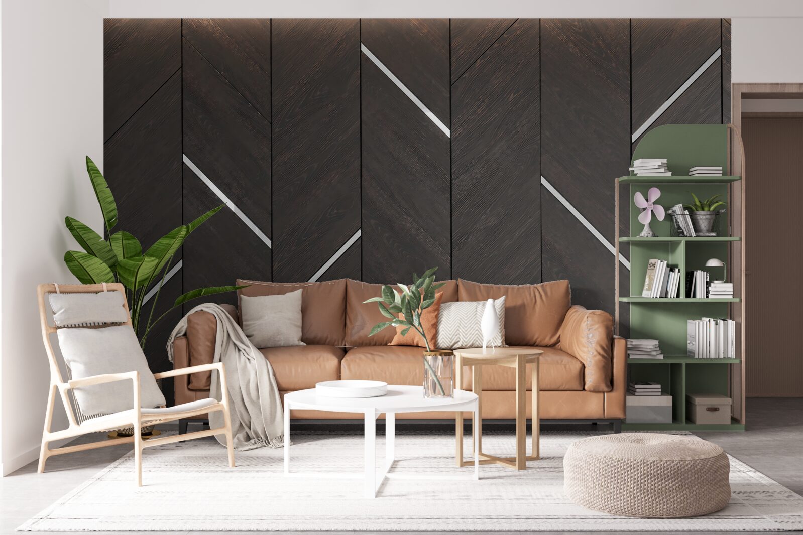 Fototapet parchetul este negru cu dungi albe