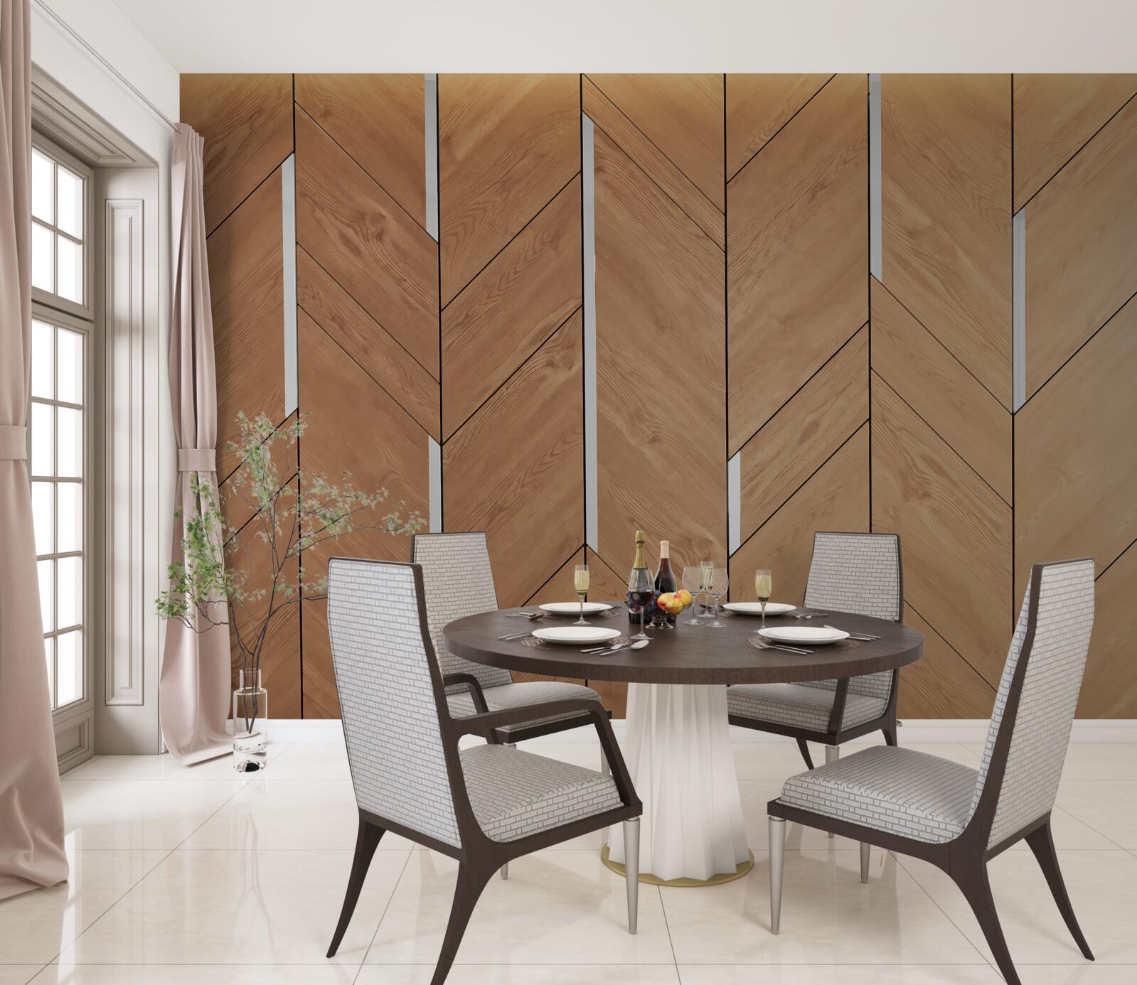 Fototapet parchet maro cu iluminat integrat