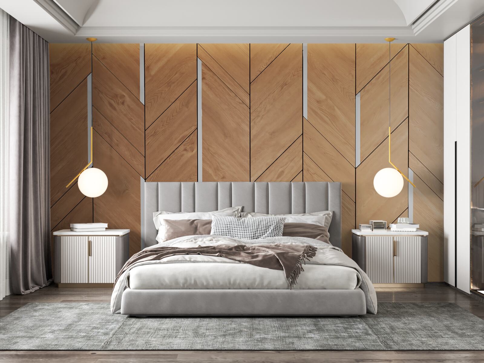 Fototapet parchet maro cu iluminat integrat