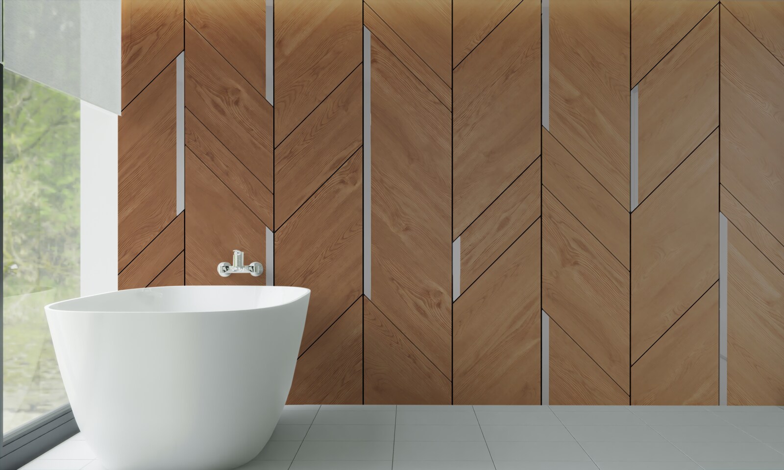 Fototapet parchet maro cu iluminat integrat