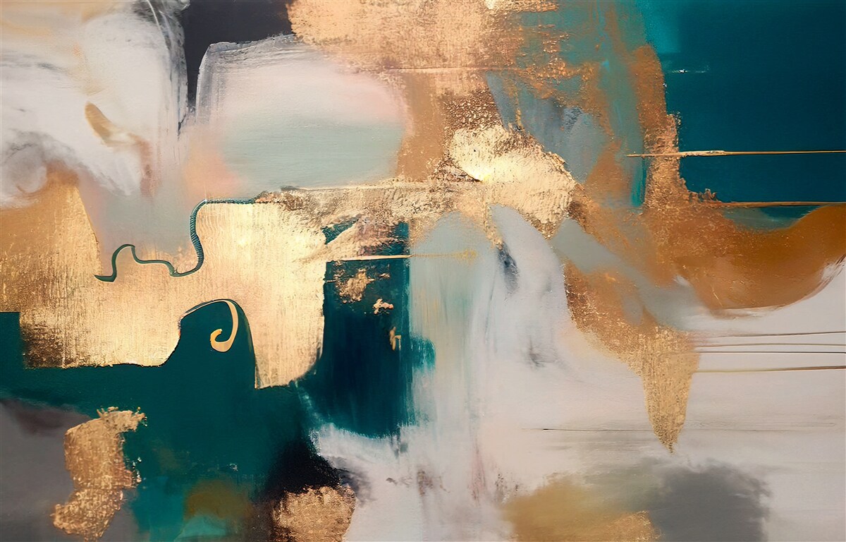 Fototapet aur murdar pe marmură gri