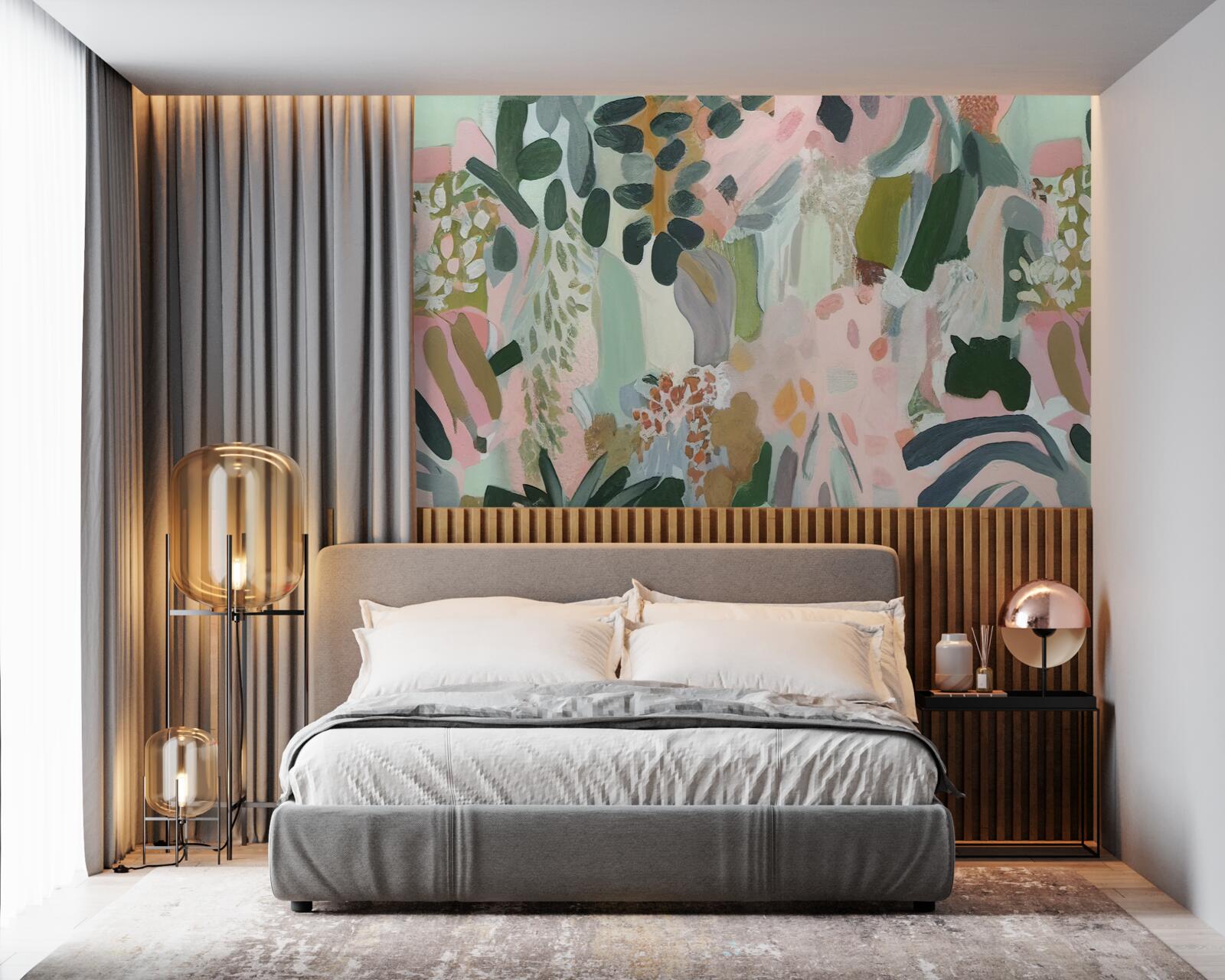 Fototapet frunze de junglă într-un stil abstract