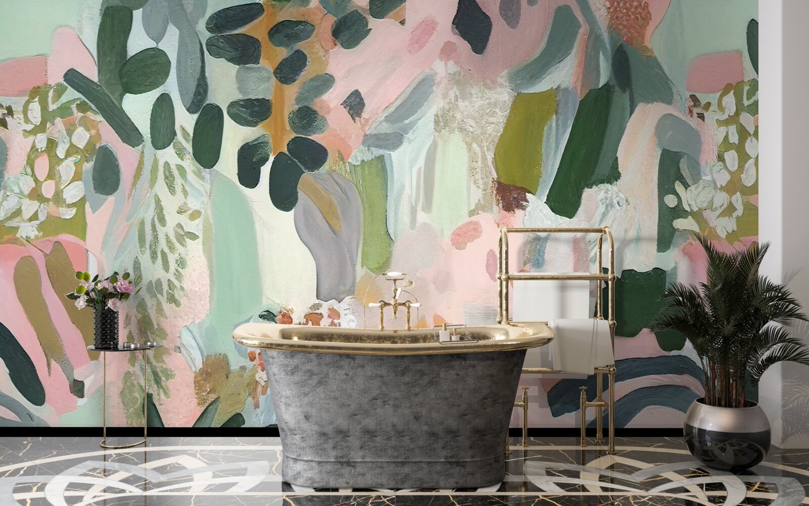 Fototapet frunze de junglă într-un stil abstract