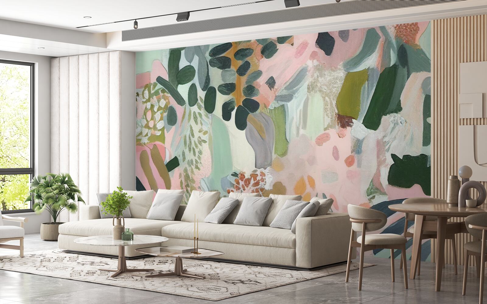 Fototapet frunze de junglă într-un stil abstract