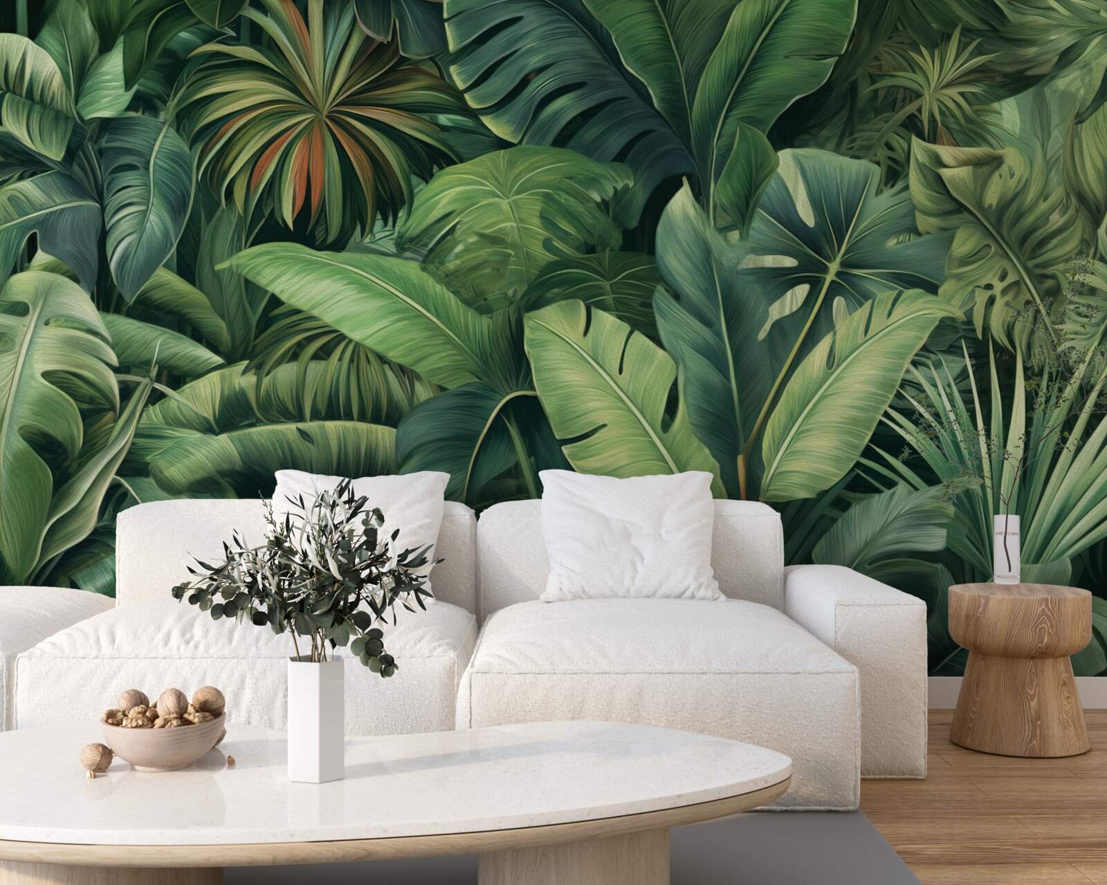 Fototapet frunze verzi mari în junglă