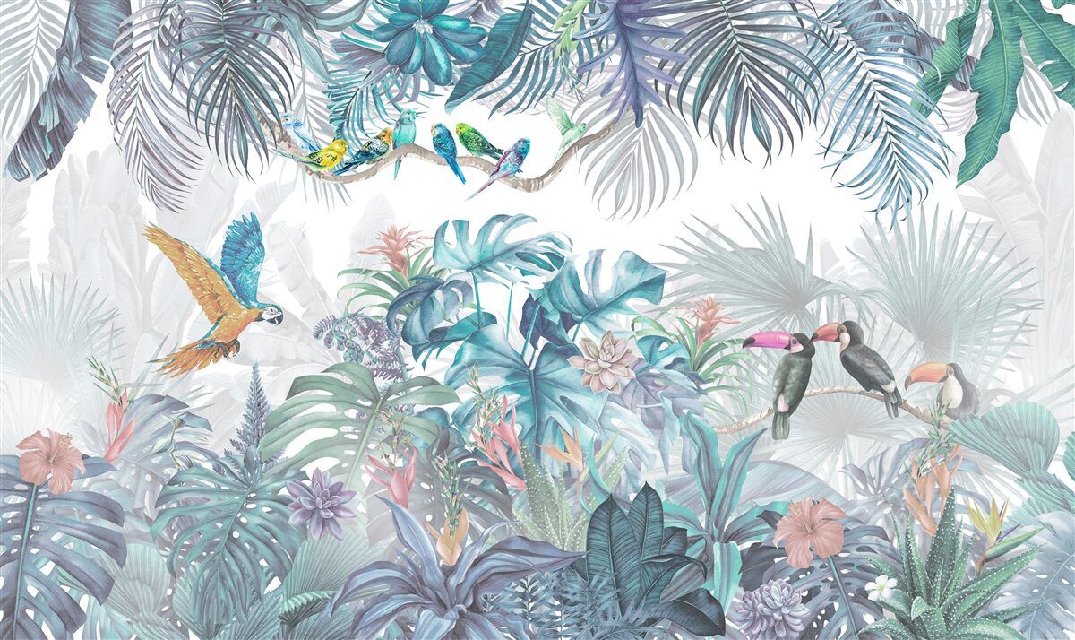 Fototapet pădure în timpul unei ploi torențiale