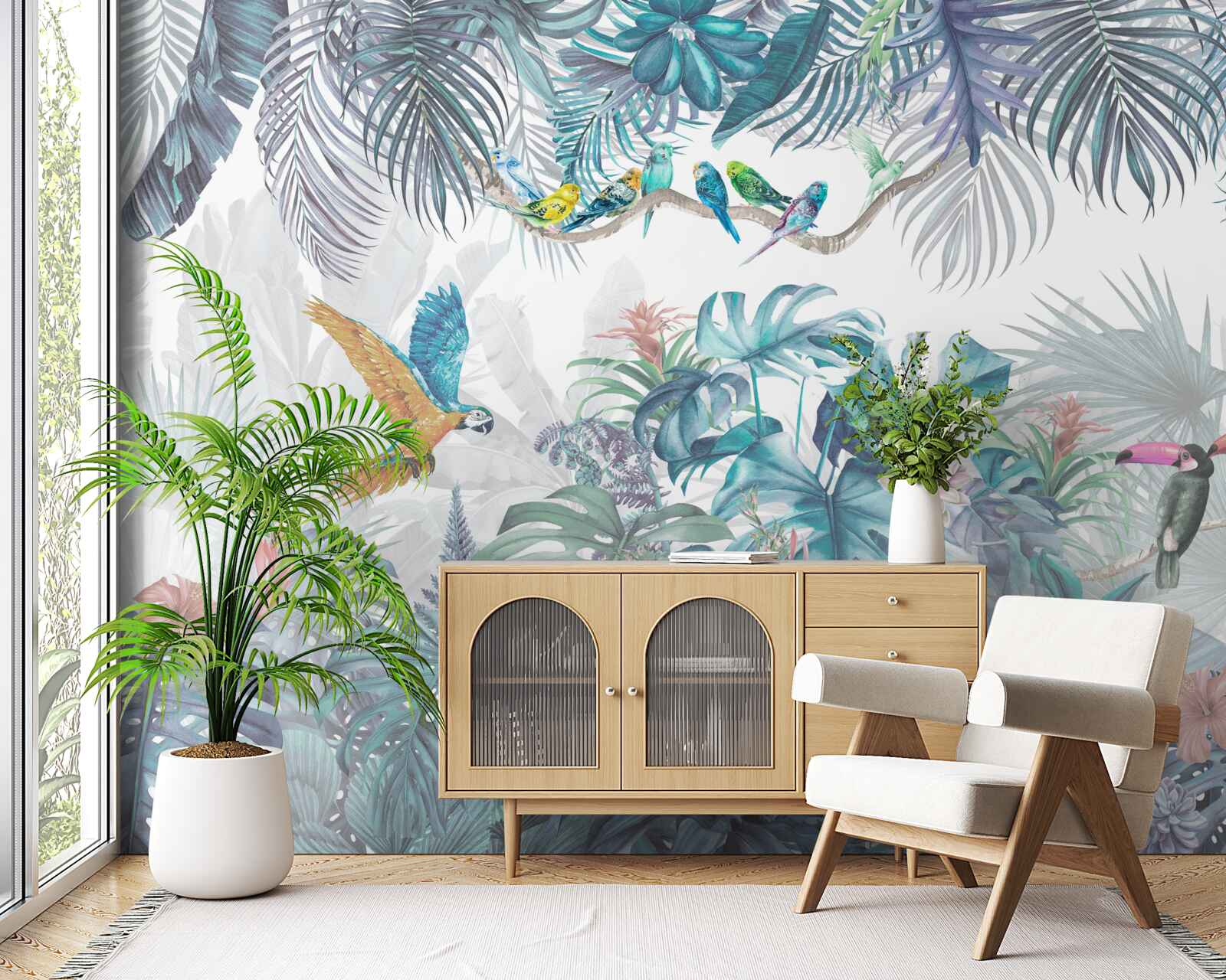 Fototapet pădure în timpul unei ploi torențiale