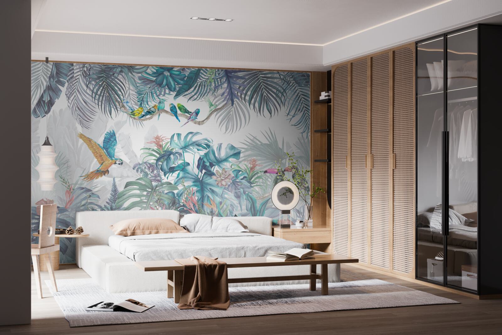 Fototapet pădure în timpul unei ploi torențiale