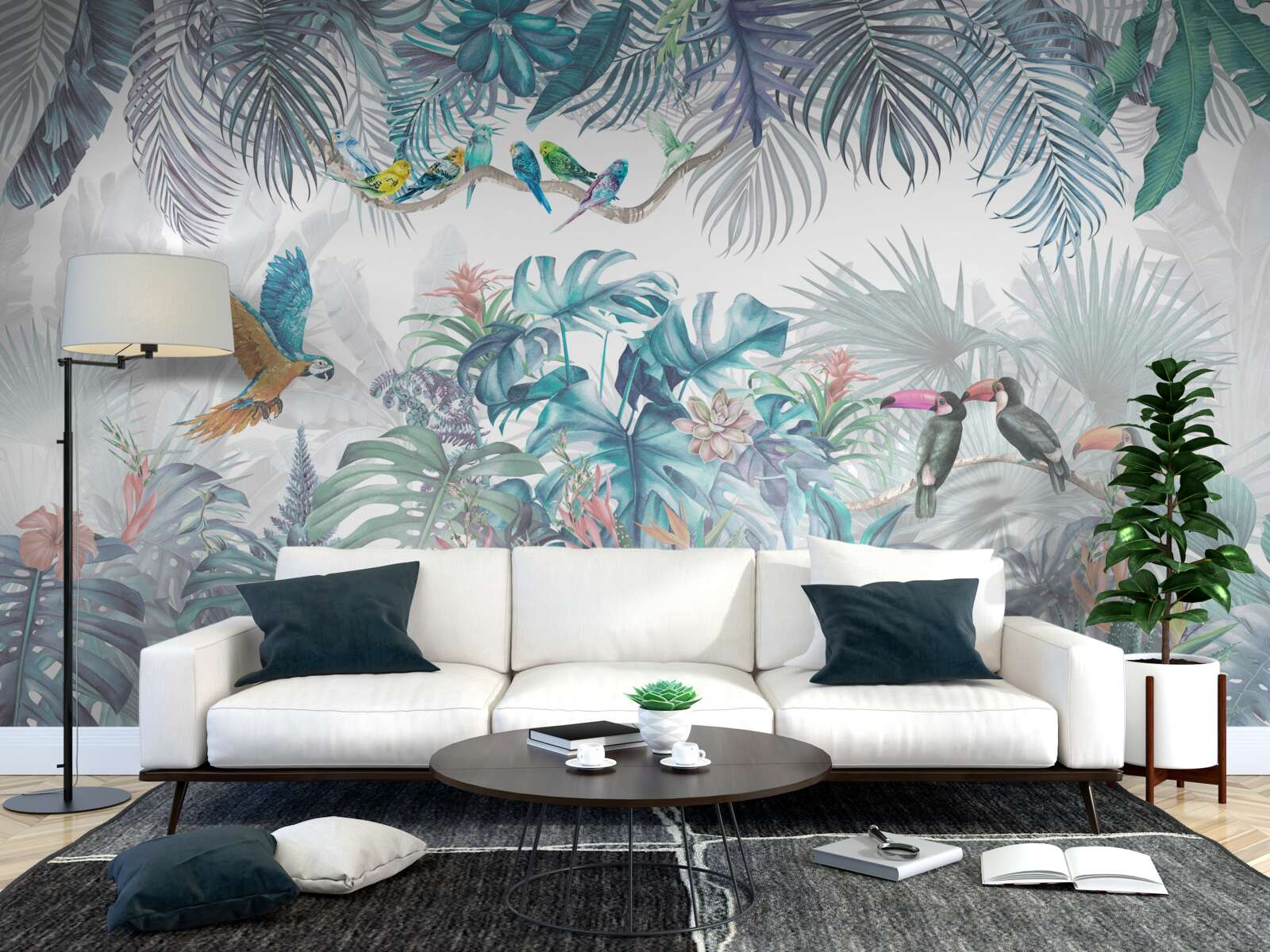 Fototapet pădure în timpul unei ploi torențiale