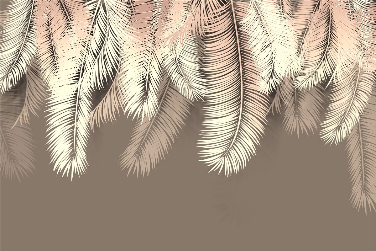 Fototapet frunzele pufoase atârnă în jos