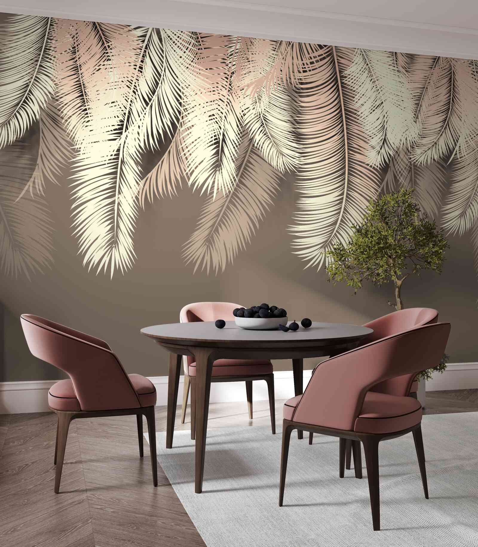 Fototapet frunzele pufoase atârnă în jos