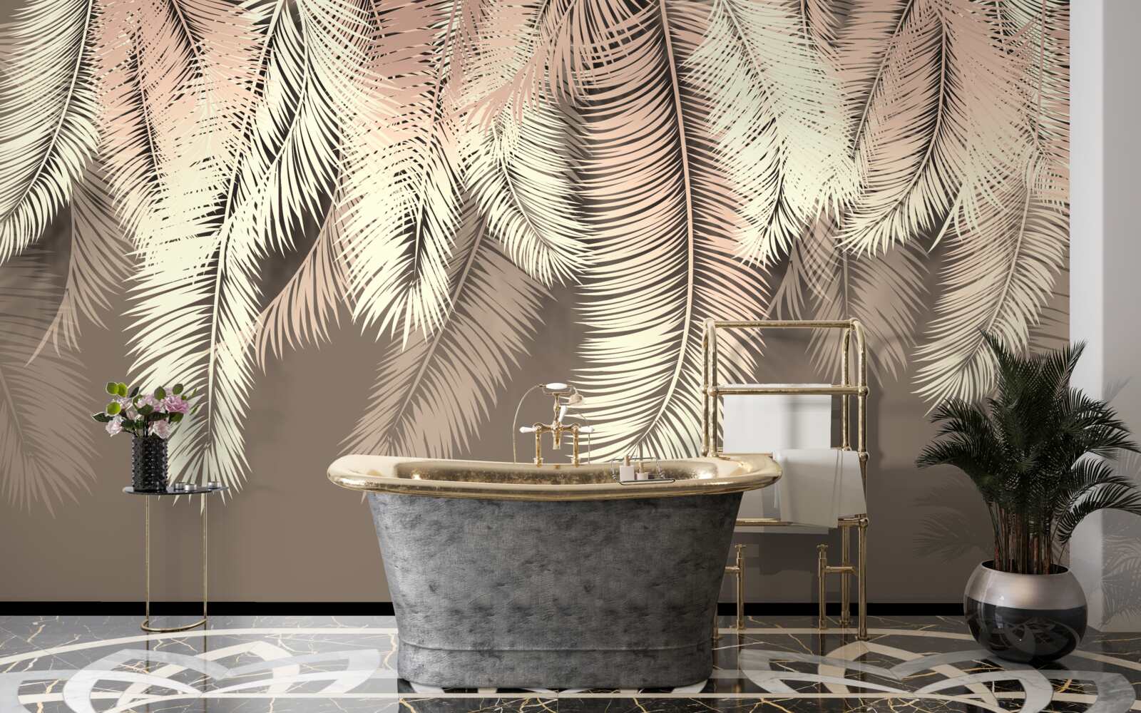 Fototapet frunzele pufoase atârnă în jos