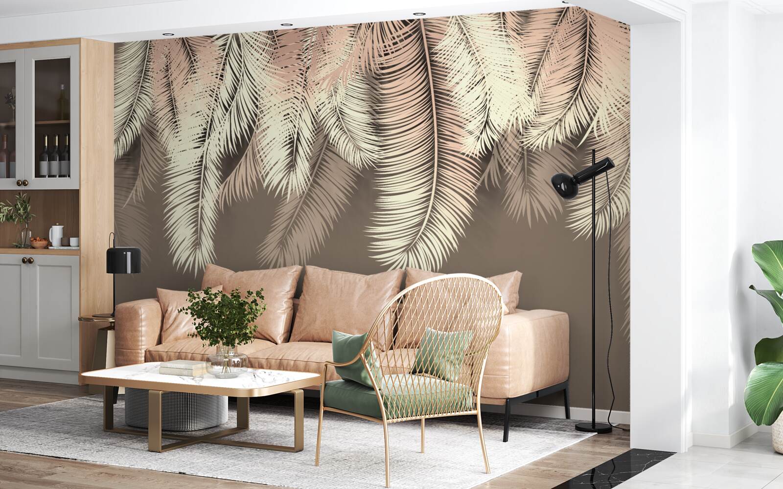 Fototapet frunzele pufoase atârnă în jos