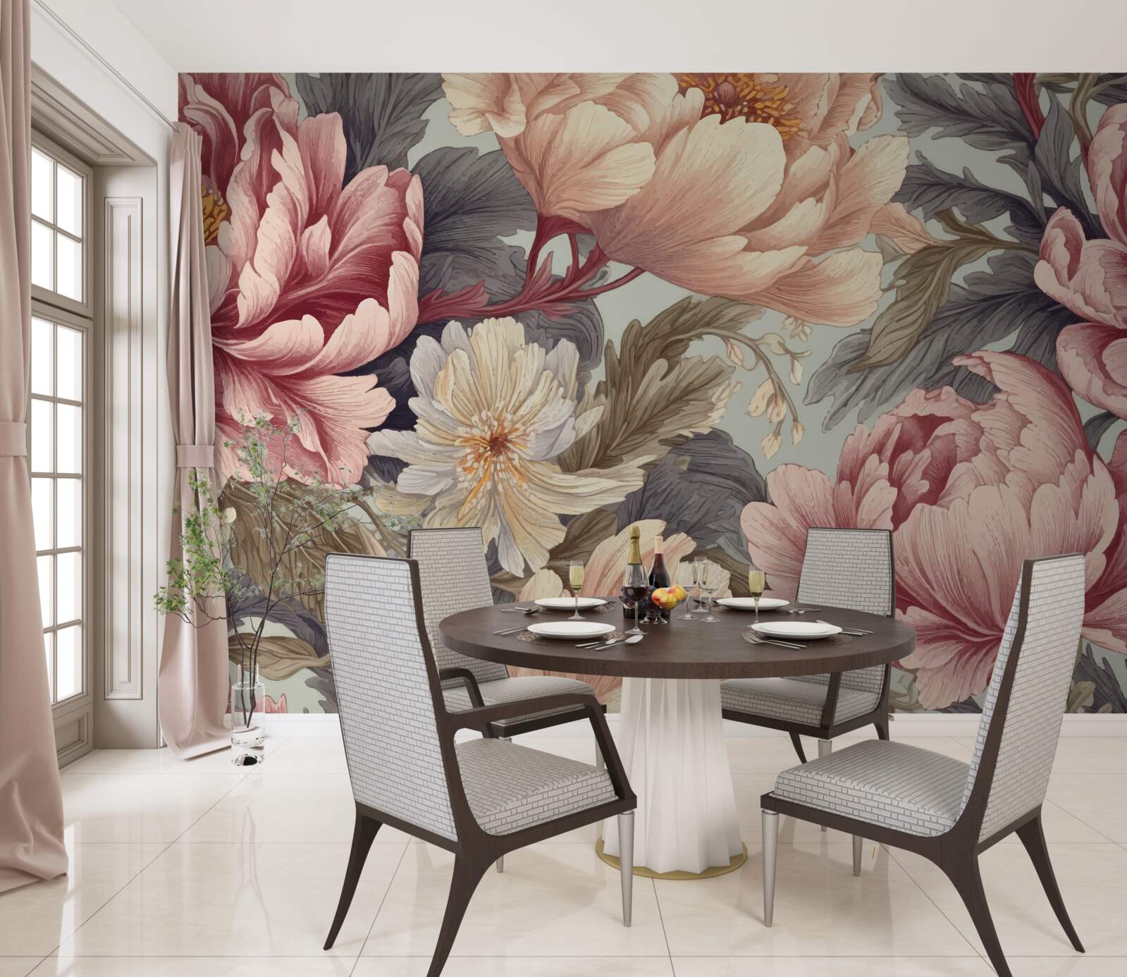 Fototapet flori mari în stadiul de boboc