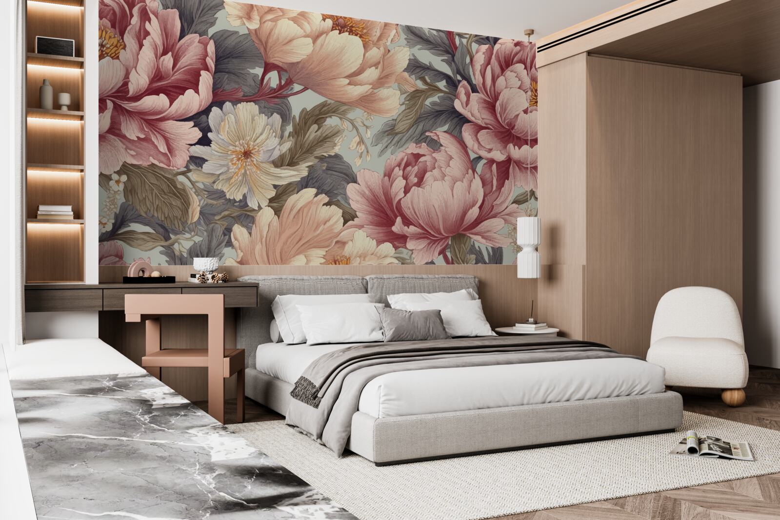 Fototapet flori mari în stadiul de boboc