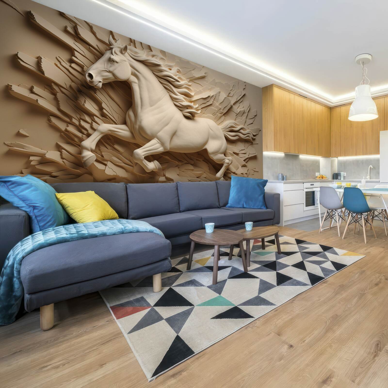 Fototapet Imagine 3d a unui cal care aleargă